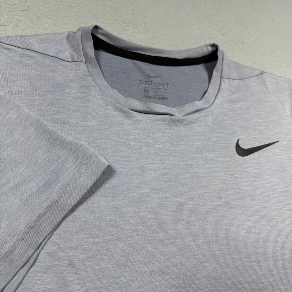 Nike Dri-FIT Mens Training Shirt Short Sleeve Gray Heathered‎ Athletic Tee Large
